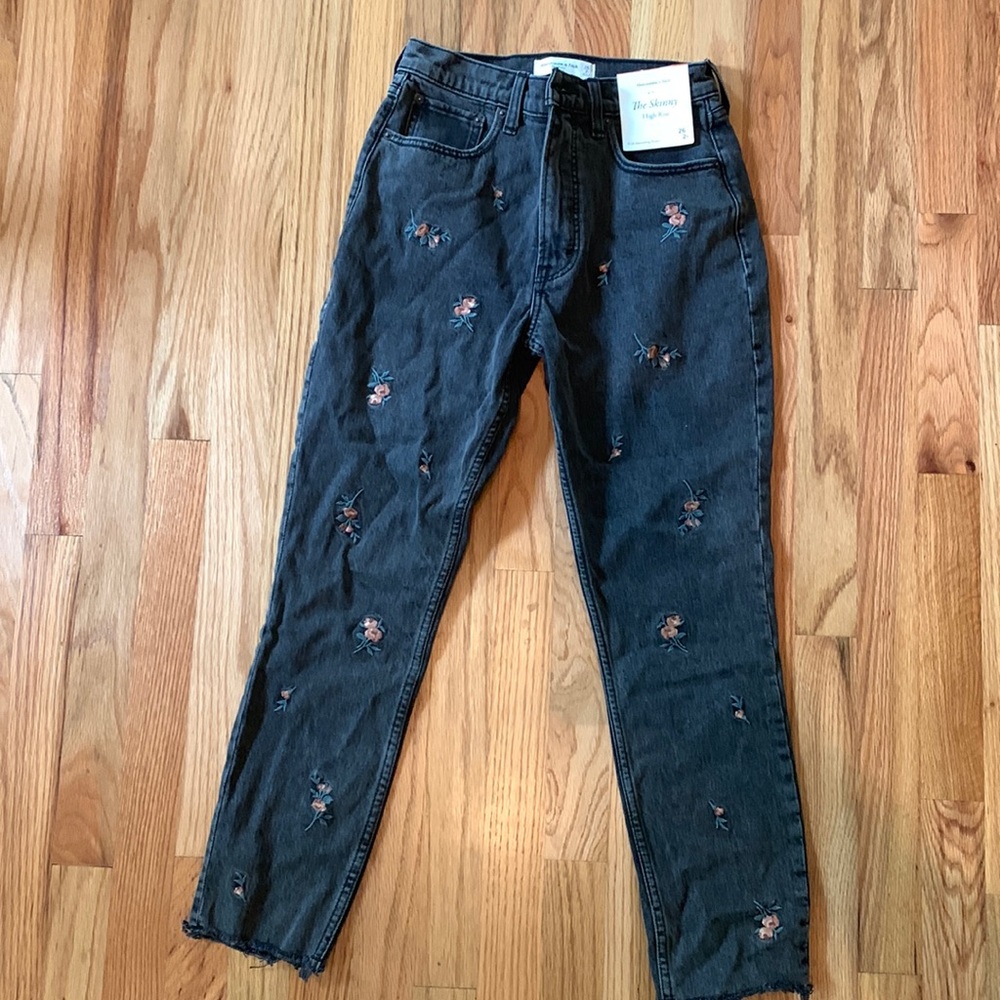 Floral Abercrombie jeans